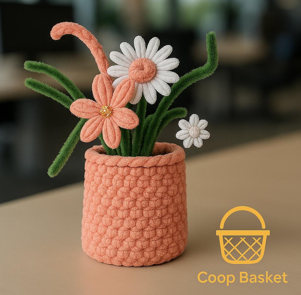 Fuzzy Wire Flower Vase